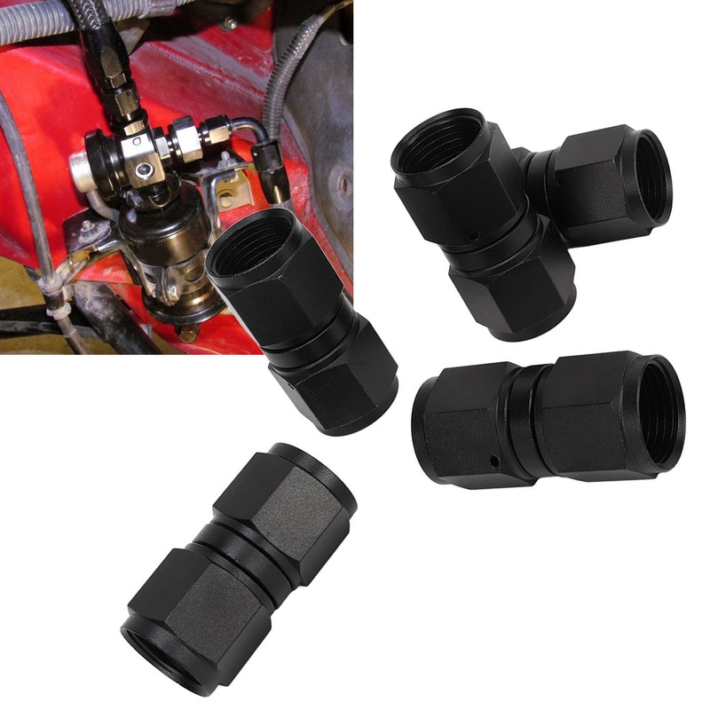 5PCS 10AN Fitting Adapter Black Female Straight Swivel Aluminum Alloy