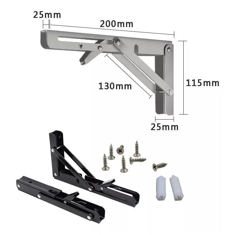 Acero Inoxidable Mensulas Soportes Para Repisas Plegable 4p