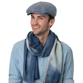 Stetson Light Summer Wool Scarf - Multicoloured Scarf with Fringes - Woven Scarf Made of 100% Wool - Men and Women - For All Seasons, olive