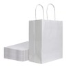 bagmad 50 Pack 8x4.75x10 inch Medium White Kraft Paper Bags