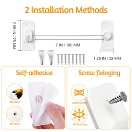 Woobroo Window Locks for UPVC Windows, 4 Packs Window Safety Locks No Drilling Window Restrictor for UPVC, Window Locks Child Safety with Key, Pet Child Locks Refrigerator Lock for Childproof