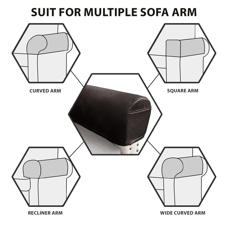 Leather Look Couch Arm Covers Set of 2 Armrest Covers