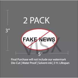 VISX Fake News Circle Bumper Sticker Vinyl DieCut Prank Funny Joke Trump ABC CNBC