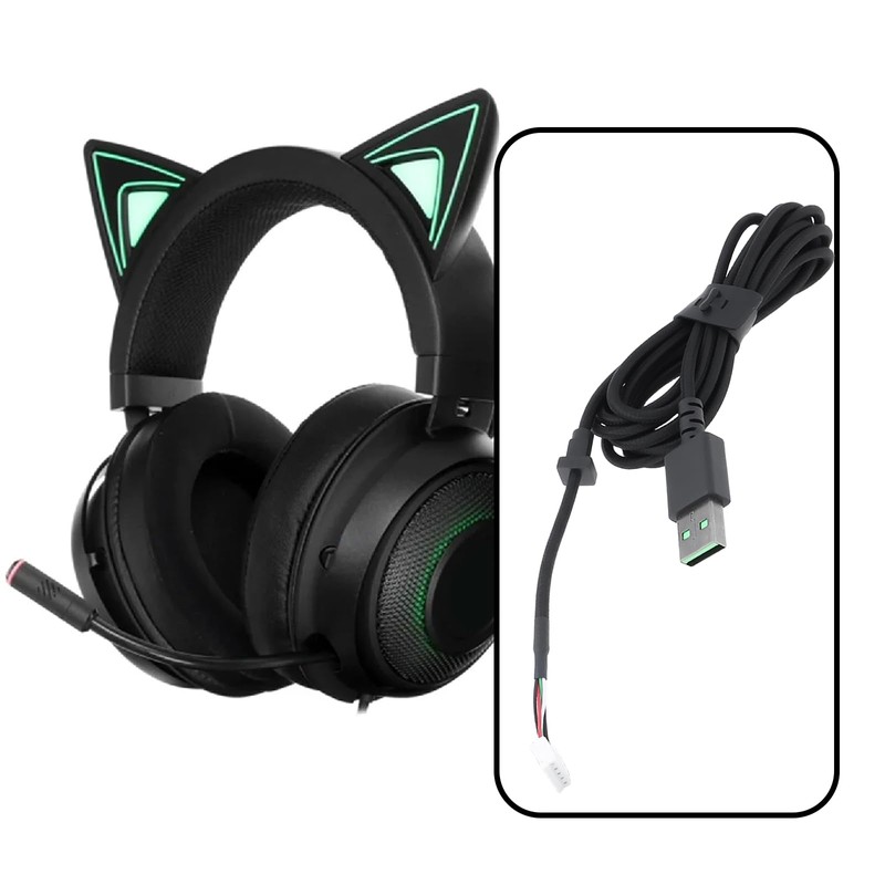Briny River USB-Kabel Datenleitung Audiokabel Kompatibel mit Razer Kraken Kitty
