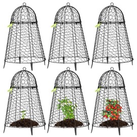 VIVOSUN Garden Cloches for Plants, Rustproof Chicken Wire Cloches with Flip-Top Design & Integrated Folding Stakes, Plants Protectors, Keep Small Animals Out, 6-Pack