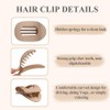 6 PCS Flat Claw Clips for Women, Curved Design, French