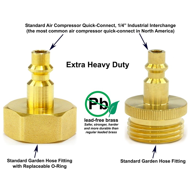Water Blowout Quick Connect Plug Fittings for Air Compressor, Winterize