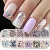 12 Grids Hexagon Chunky Nail Glitter Sequins Holographic Mermaid Flake