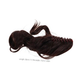 Healvian Deep Brown Curly Claw Clip Ponytail Extension for Women Soft Synthetic Hairpiece with Natural Look Short Wavy Style Suitable for Daily Wear and Special Occasions