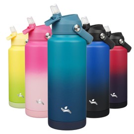 Konokyo Insulated Water Bottle with Straw Lid,32 oz Stainless Steel Vacuum Metal Bottle with Silicone Handle,Vast