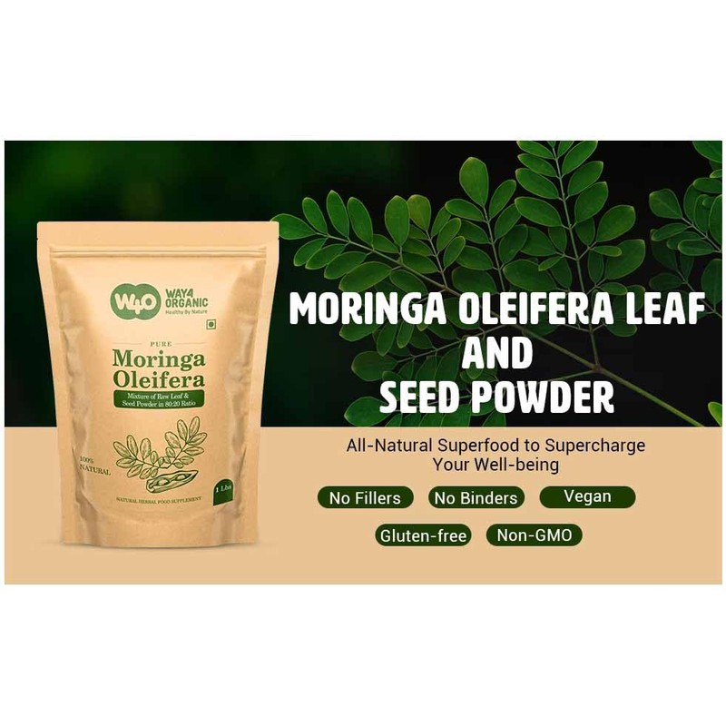 Way4Organic Moringa Oleifera Leaf and Seed Powder (80:20) Ratio 16