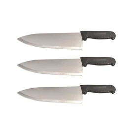 Cozzini Cutlery Imports 10" Chef Knife Choose Your Color - Razor Sharp Commercial Kitchen Cutlery - Cook's Knives (3 Pack - Black)