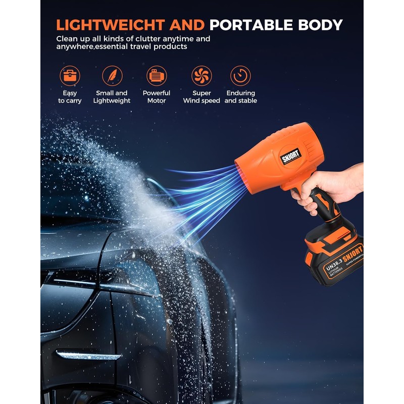 Cordless Leaf Blower with Battery and Charger Lightweight Handheld Electric