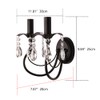 Crystal Wall Sconce,2- Lights Vintage Candle Wall Sconces,Black Wall Lamp,