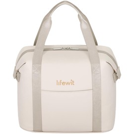 Lifewit Insulated Lunch Box for Women, Lightweight Tote Bag Reusable Lunch Bag Soft Cooler, Large Lunchbox for Work Travel for Women Adults, 9L Cream