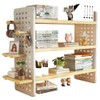 Halyuhn Wood Peg Board Organizer for Desk, Desktop Organizer Shelf