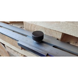 WRS Precision Marking Gauge, Matte Chrome-Plated, Lasered Scale, mm Graduation, Marking Edge Hardened (200 mm Measuring INOX)