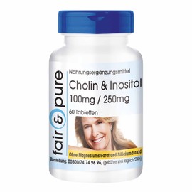 Fair & Pure® - Choline tablets with inositol - choline 100 mg/inositol 250 mg - vegan - without magnesium stearate - 60 tablets