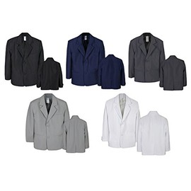 Boy Infant Kid Teen Formal Wedding Black Navy Gray White Blazer Suit Jacket S-20 (Extra Large: (18-24 Months), Black)