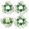 4Pcs St. Patrick's Day Glitter Shamrock Candle Rings