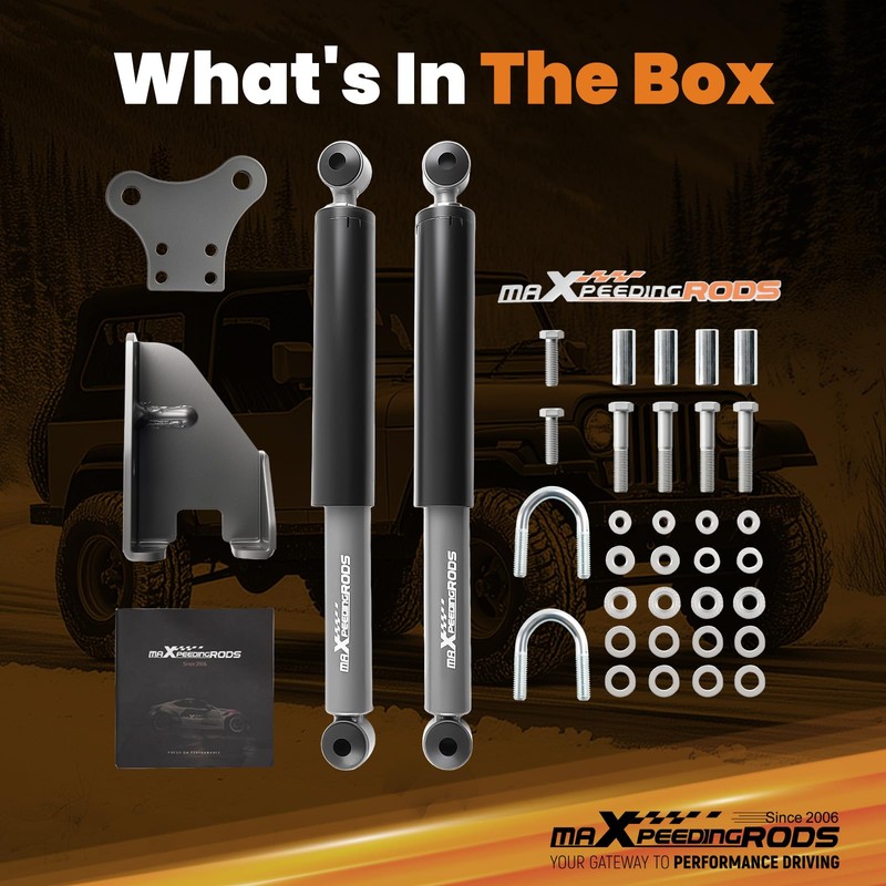 maXpeedingrods Dual Steering Stabilizer for Jeep Wrangler YJ 1987-1995, for