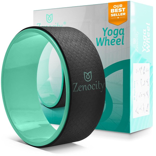 Yoga Wheel 13 '' - Yoga Back Roller - Yoga Wheel for Stretching and Back Pain Relief - Back Stretcher - Foam Roller - Best Balance Accessory for Stretching - Thick Padding for Comfort - Improve Flexibility (Single)