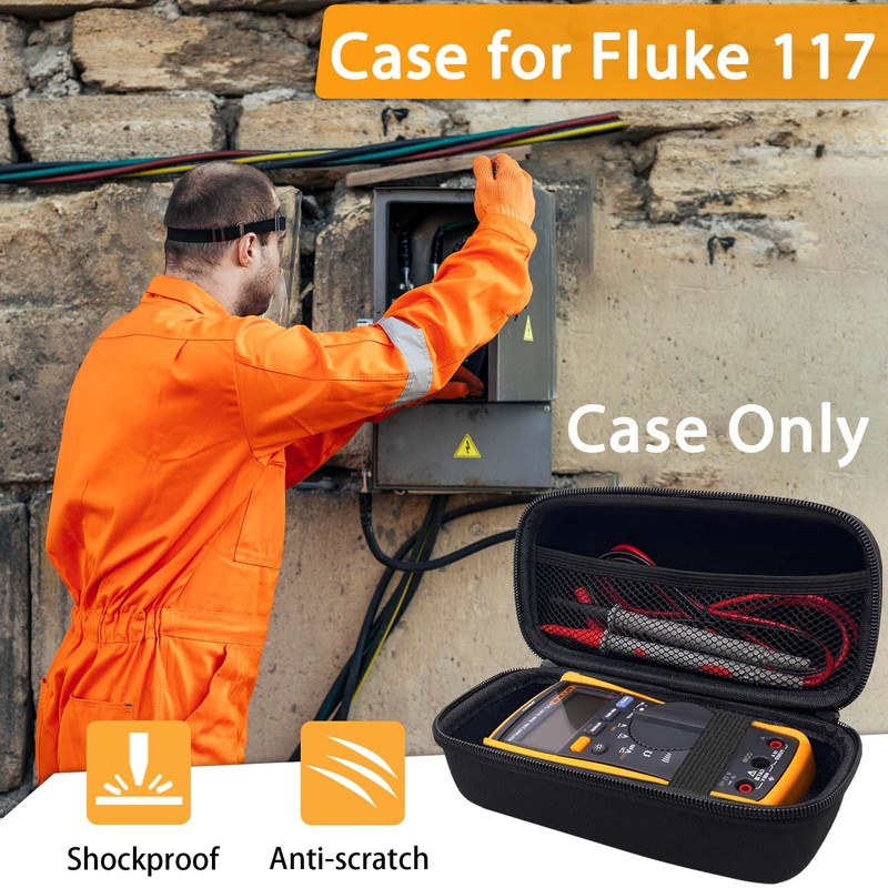 Klawdsky Hard Case for Fluke 117/115/116/114, Carrying Digital Multimeters Case,