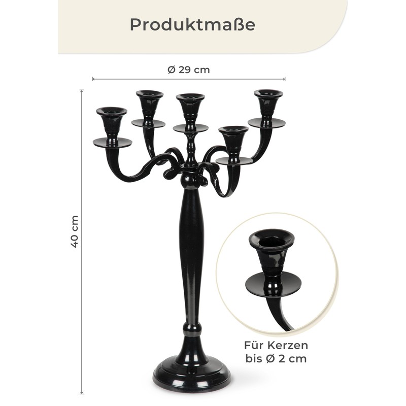 Gräfenstayn® Candlestick 1-, 3- or 5-Arm Candlestick - Various Sizes