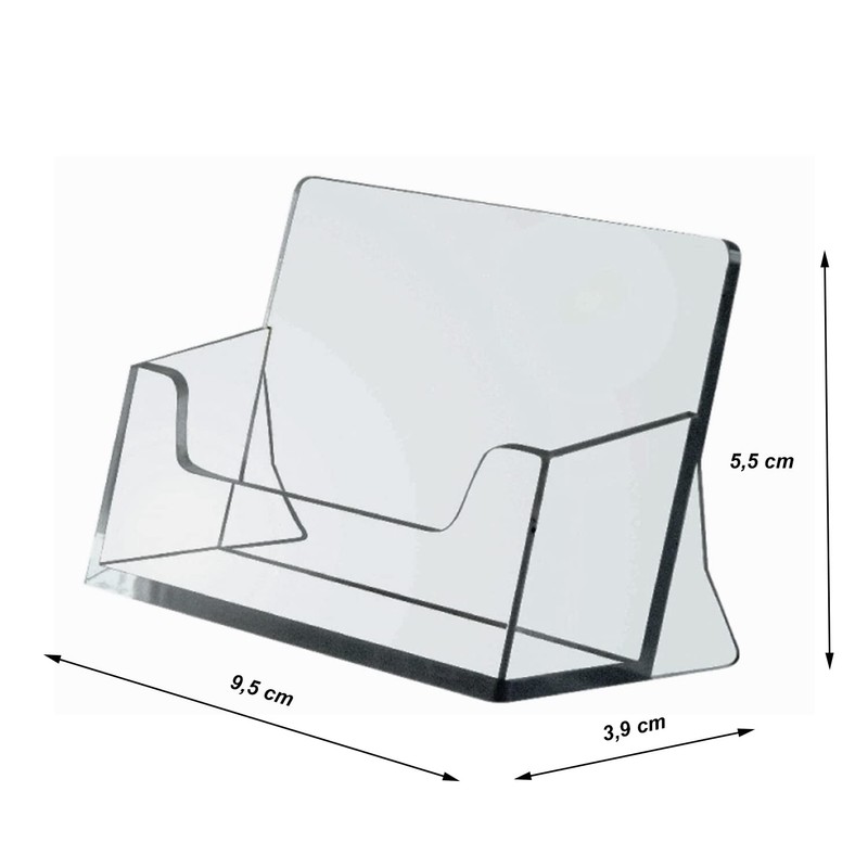 ogoPLUS Business Card Stand Landscape Format Transparent / Business Card