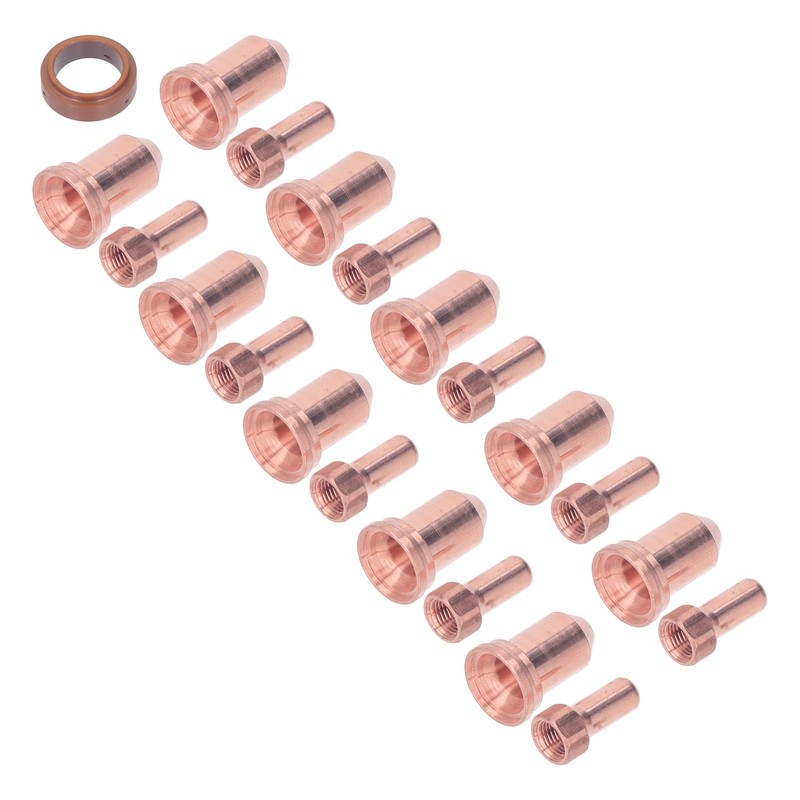 21Pcs Electrode Nozzle Set Brass 1.3mm Dia Nozzles Plasma Cutting