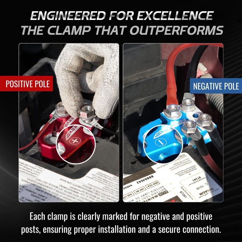 8-Way Lead Acid Battery Terminal Connector, Positive and Negative Set,