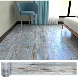 Lareko 54 Sq.Ft,Wood Peel and Stick Floor Tiles,36 Pack Grey Vinyl Flooring (No Adhesive Residue) 36"×6" Waterproof and Non-Slip Laminate Flooring for Renters Bathroom, Living Room (Mediterranean）