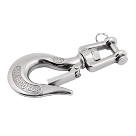 SHENGHUISS Clevis Slip Hook 304 Stainless Steel with Safety Latch, 2200 Lbs Swivel Lifting Hoisting Chain Hooks for Rigging Crane Towing Winch Wrecker ATV Trailer