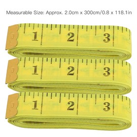 Set 10 Piezas Cinta Metrica Corporal, 300 cm Regla Flexible Doble Cara, Cinta Métrica De Costura Profesional, para Medir El Cuerpo, Sastre, Medición (2.0cm*300cm yellow)