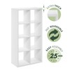 Furinno Cubicle Open Back Decorative Cube Storage Organizer, 8-Cube, White