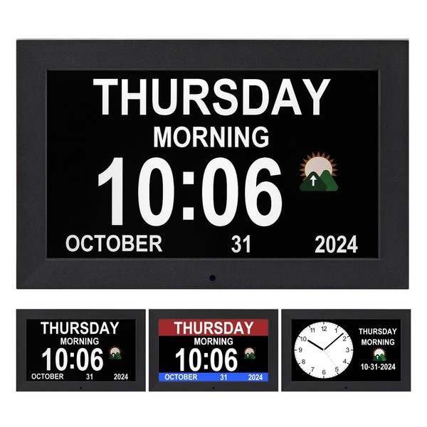 Memwake 10.1 inches Large Digital Clock, Wall Clock with time,
