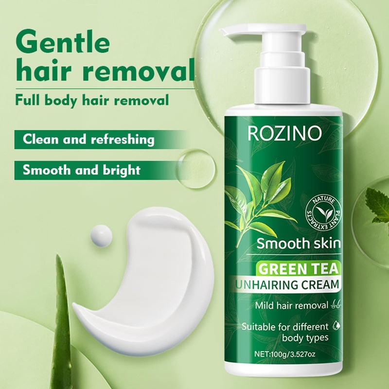 Hair Removal Cream for Women,Gentle Quick Depilatory Cream with Green