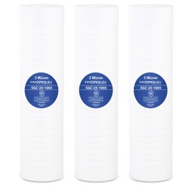 Hydronix HX-SGC-25-1005/3 Sediment Grooved Water Filter Cartridge 2.5" x 10" 5 Micron-Replaces AP110-3 Pack, White