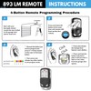 2X Keychain for 893LM 893Max Chamberlain Craftsman Liftmaster Garage Door
