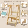 Foldable Toddler Tower Preassembled Kitchen Stool Helper, Folding Tower for