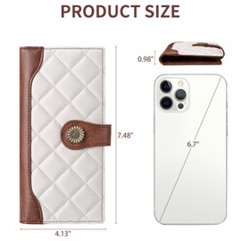 FALAN MULE Women's Purse, Large Capacity Leather Women's Purse Zip Clutch with RFID Blocking and Multiple, brown, Minimalist