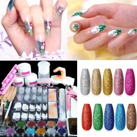 realtop3 Acrylic Nail Kit Acrylic Nail Art Manicure Tool Tips Brush Set for Beginner