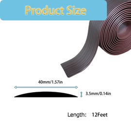 12FT Self Adhesive Vinyl Floor Transition Strip,Cover Strips Laminate Floor Strip for Carpet, Tile & Gaps, Elegant Wood Grain Design(Black Walnut Grain)