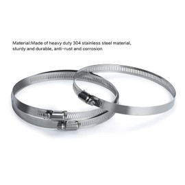 4 Pack Jubilee Clips Large Size 118-140 mm, Jubilee Clips Hose Clips Stainless Steel Hose Clamp Adjustable Ducting Clamps for Securing Hoses and Pipes Tube