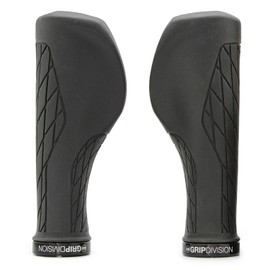 GD GRIP DIVISION ® Bicycle Grips Ergonomic Comfortable Lock On Handlebar Grips Made of Soft Gel Kraton Rubber, Black
