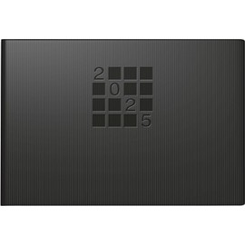 rido/idé Septimus Pocket Diary (2025), 2 Pages = 1 Week, A6 Landscape, 128 Pages, Paper Cover Linea, Black