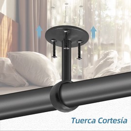 PEIONO Soporte para Barra de Cortina para Techo, 4 Pcs Sportes para Barra de Cortina, Cortina Rod Soporte con Tornillos,Robusto y Duradero,Adecuado para Salón, Cocina, Dormitorio, Baño(Negro)