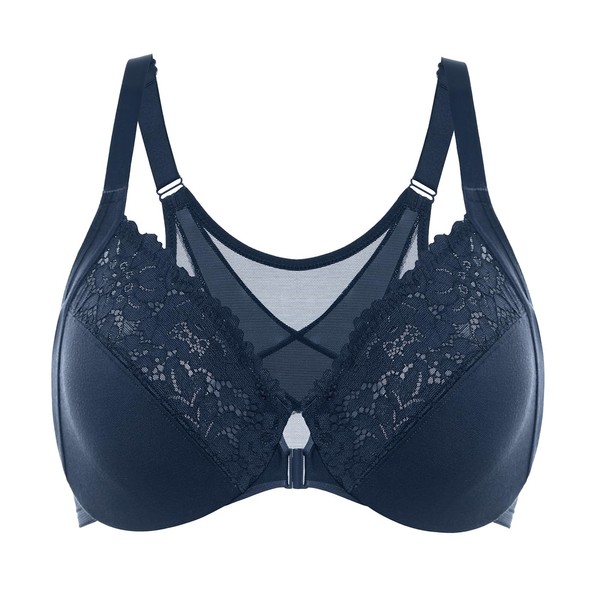 DELIMIRA Women's Front Closure Bras Posture Full Coverage Plus Size