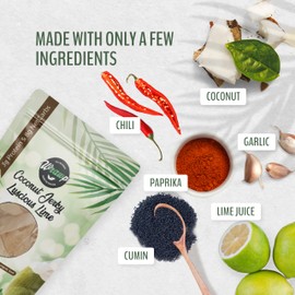 Wrawp Coconut Jerky | 100% Plant Based Vegan and Raw Coconut Meat Jerky | Gluten Free, Paleo, Vegetarian, and Vegan Jerky Strips (Lime, 3 Pack)