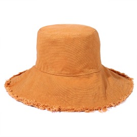 HZEYN Bucket Hats for Women Wide Brim Summer Travel Packable Cotton Bucket Beach Sun Hat UPF 50+ (Khaki)